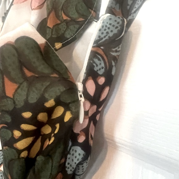 Loft Maxi Dress, size 14 tall, floral print, off shoulder with tie waste accent - Picture 2 of 5